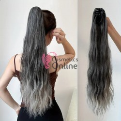 Extensie de par coada ondulata Deep Wave cu cleste 55 cm Cod 1955-1B117 Brunet cu Cenusiu Ombre